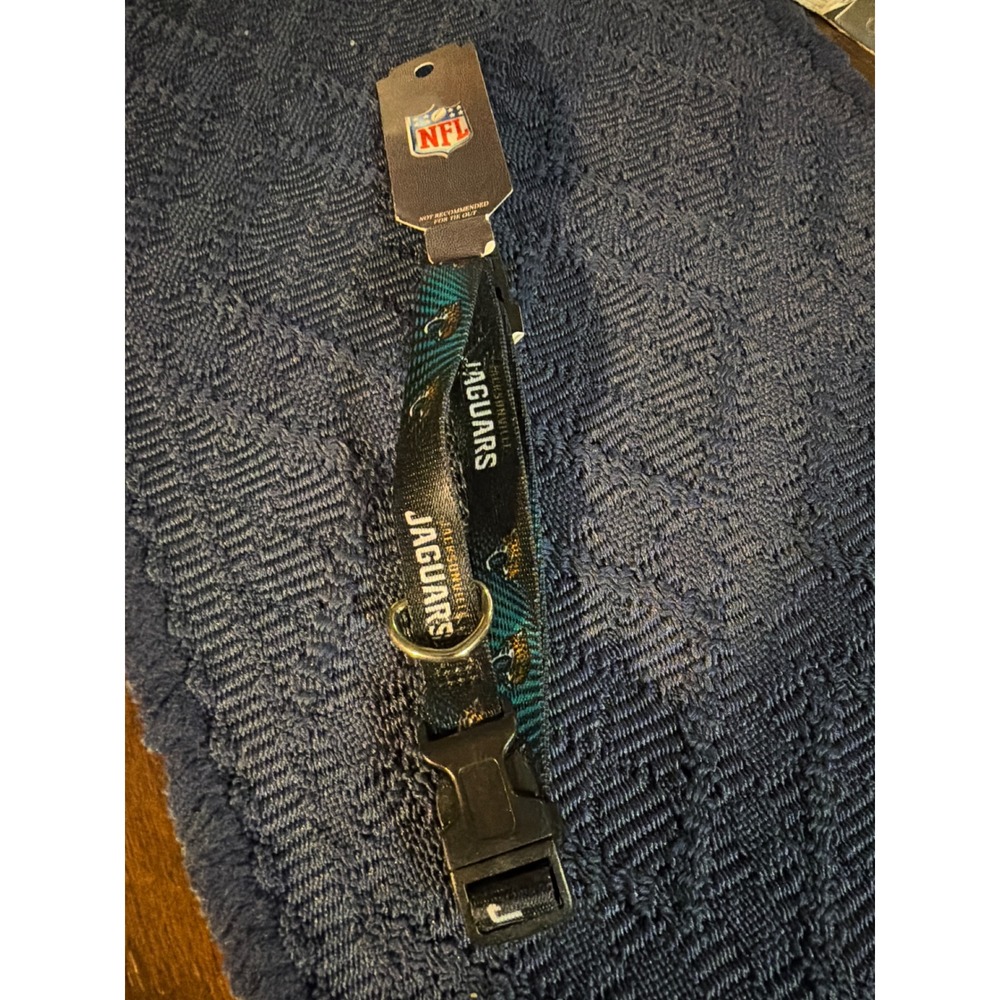 NFL Jacksonville Jaguars Adjustable Dog Collar Teal Black Medium